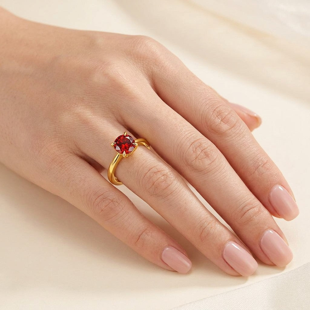 MEETMAY | Colorful Oval-Cut Moissanite Adjustable Ring – S925 Sterling Silver 18K Gold Plated, GRA Certified