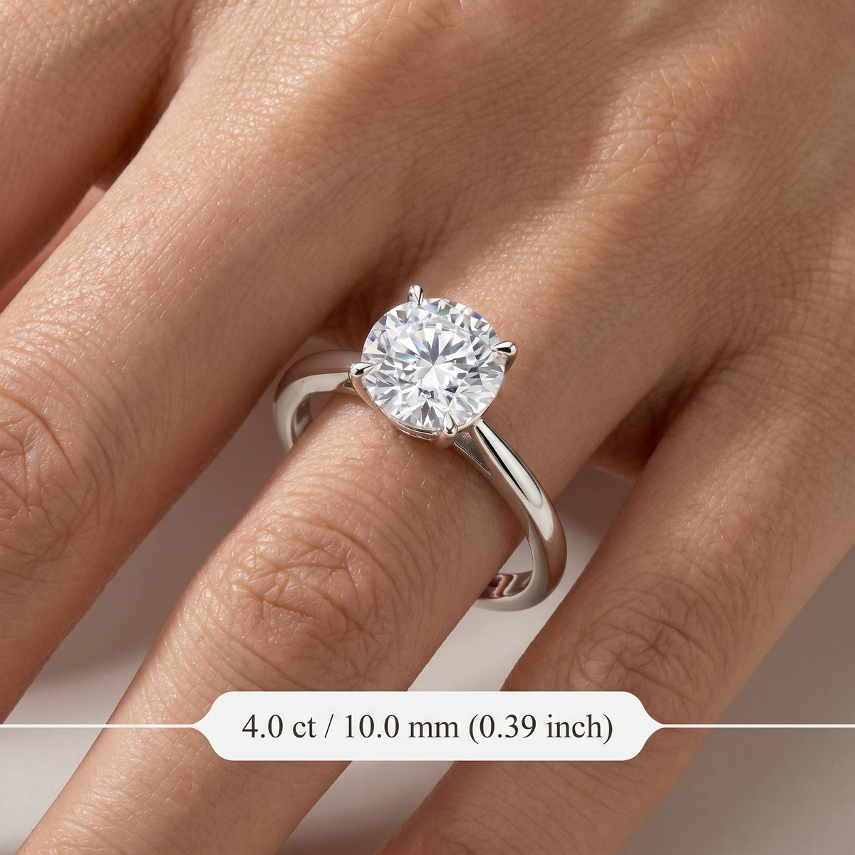 MEETMAY | Round-Cut Moissanite Adjustable Ring – S925 Sterling Silver 18K Gold Plated, D-Color