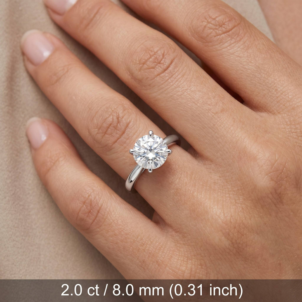 MEETMAY | Round-Cut Moissanite Adjustable Ring – S925 Sterling Silver 18K Gold Plated, D-Color