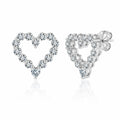 MEETMAY | Heart-Cut Moissanite Stud Earrings – S925 Sterling Silver 14K Gold Plated, D-Color