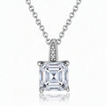 MEETMAY | Asscher-Cut Moissanite Pendant Necklace – S925 Sterling Silver 18K Gold Plated, D-Color