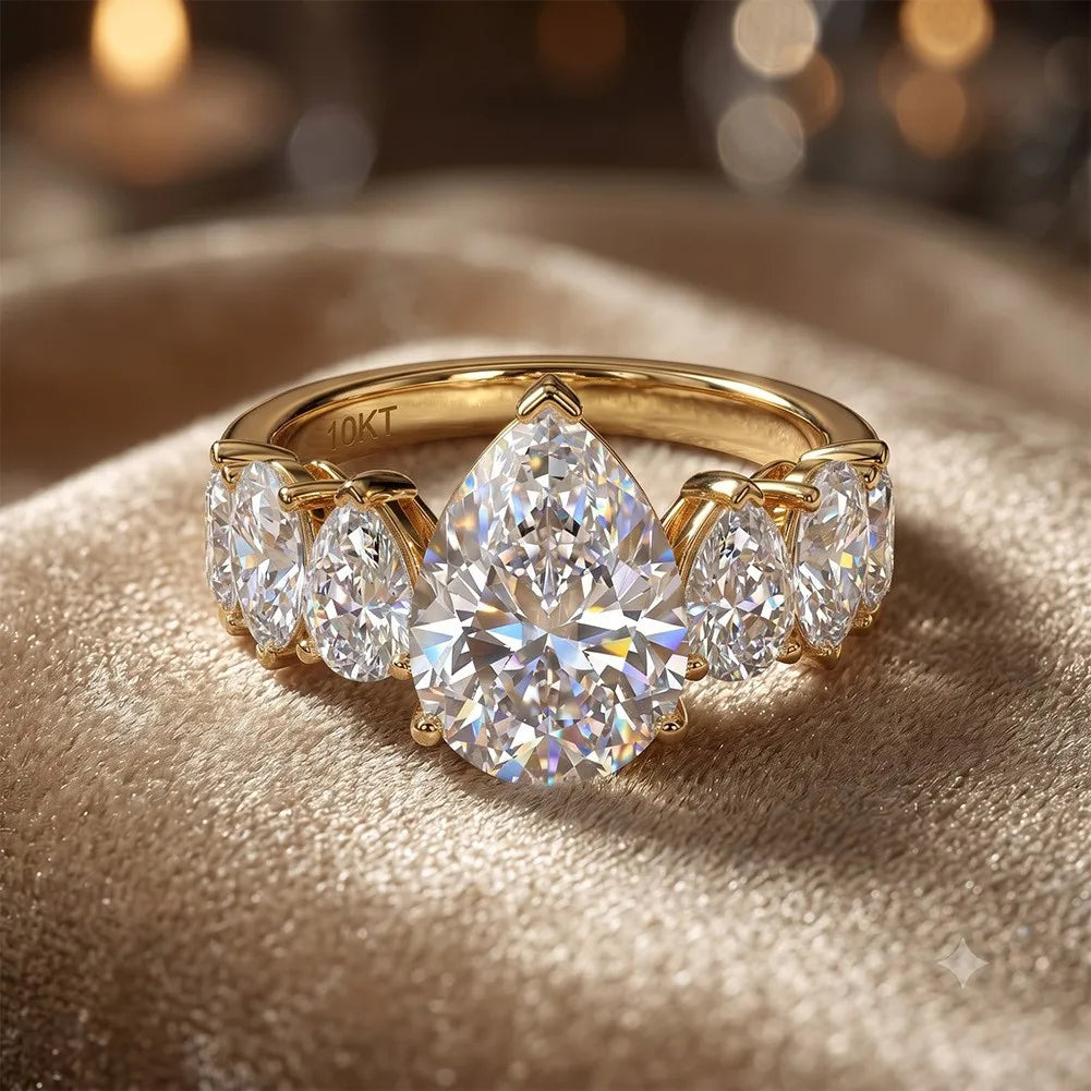 CVD Pear Diamond Ring 4