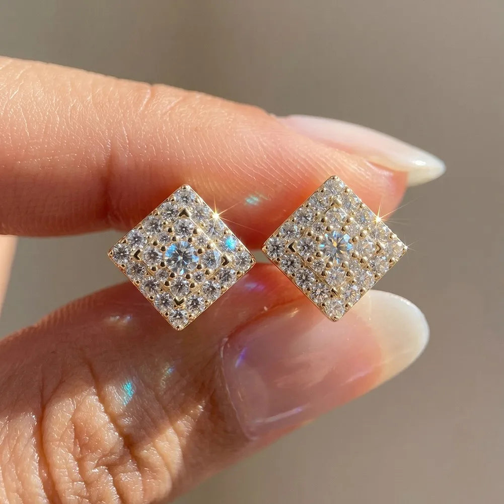 Lozenge Moissanite Earrings 4