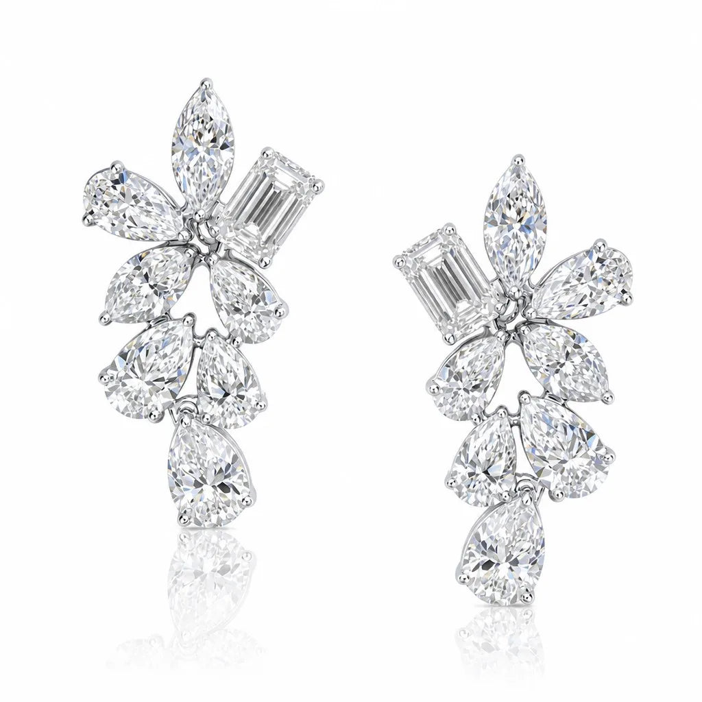 Flower Lab Grown Diamond Stud Earrings Main