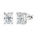 MEETMAY | Radiant-Cut Moissanite Stud Earrings – S925 Sterling Silver 18K Gold Plated, GRA Certified