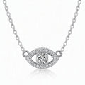 MEETMAY | Evil Eye Moissanite Pendant Necklace – S925 Sterling Silver 14K Gold Plated, D-Color