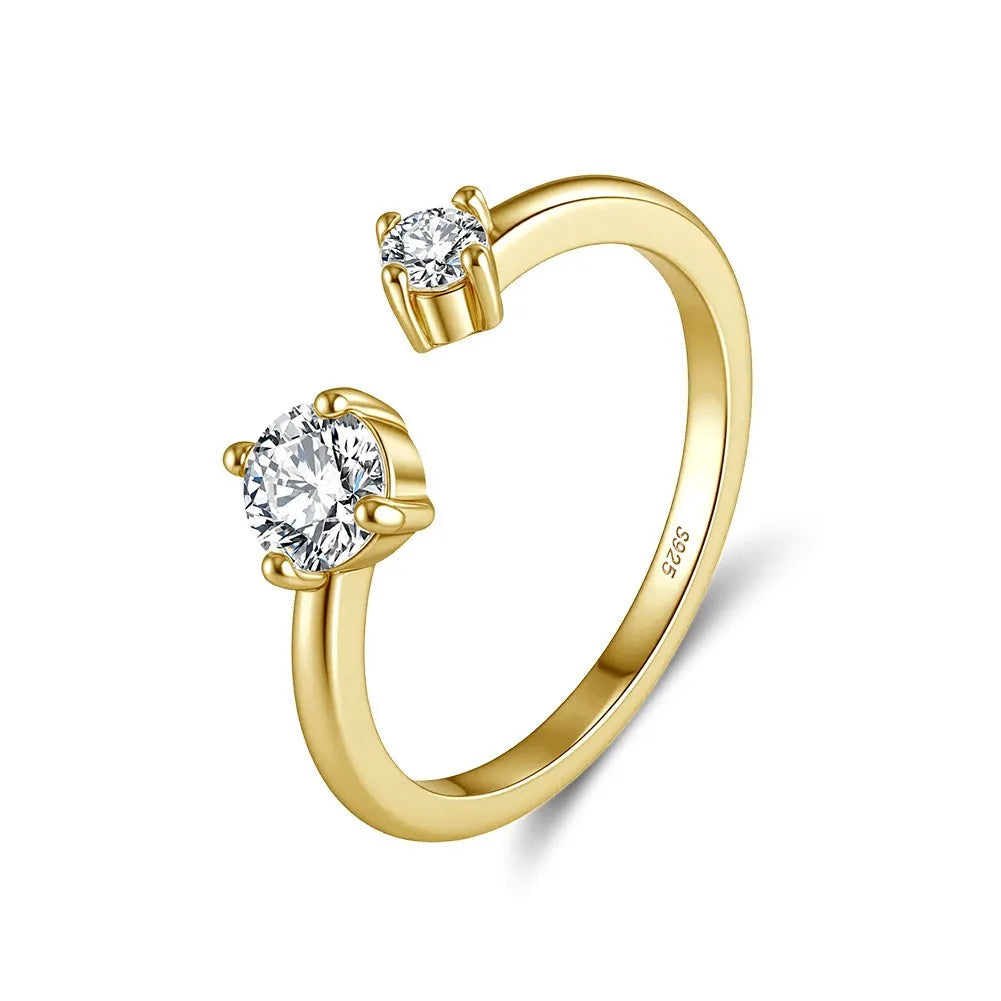 Two-Stone Moissanite Open Ring 3