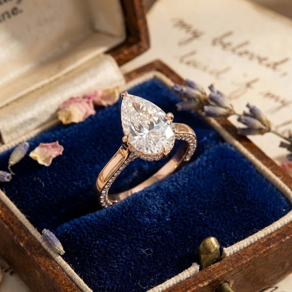 2CT CVD Pear Ring 5