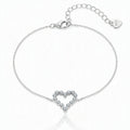 MEETMAY | Heart-Cut Moissanite Bracelet – S925 Sterling Silver 14K Gold Plated, D-Color