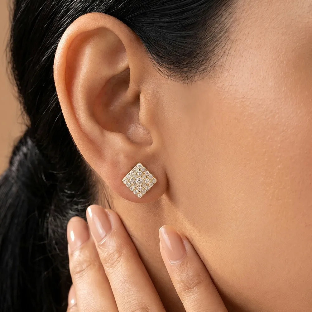 Lozenge Moissanite Earrings 2