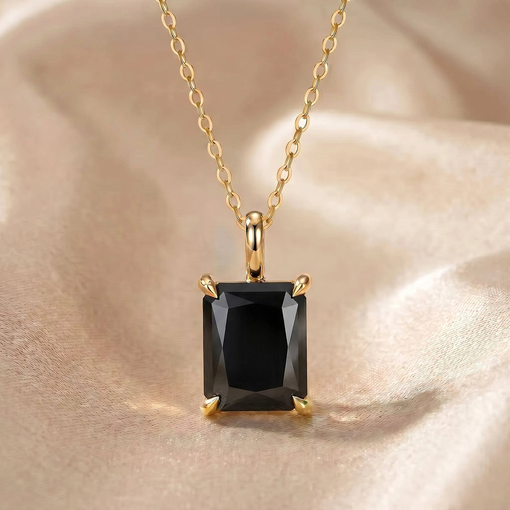 MEETMAY | Colorful Radiant-Cut Moissanite Pendant Necklace – S925 Sterling Silver 18K Gold Plated, GRA Certified