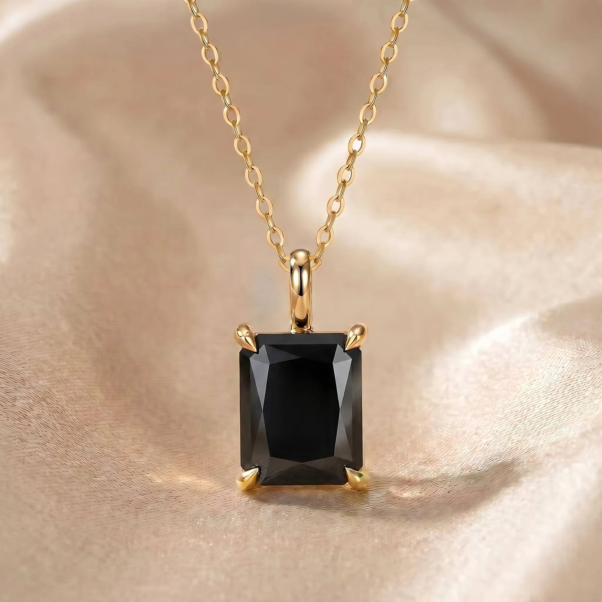 MEETMAY | Colorful Radiant-Cut Moissanite Pendant Necklace – S925 Sterling Silver 18K Gold Plated, GRA Certified
