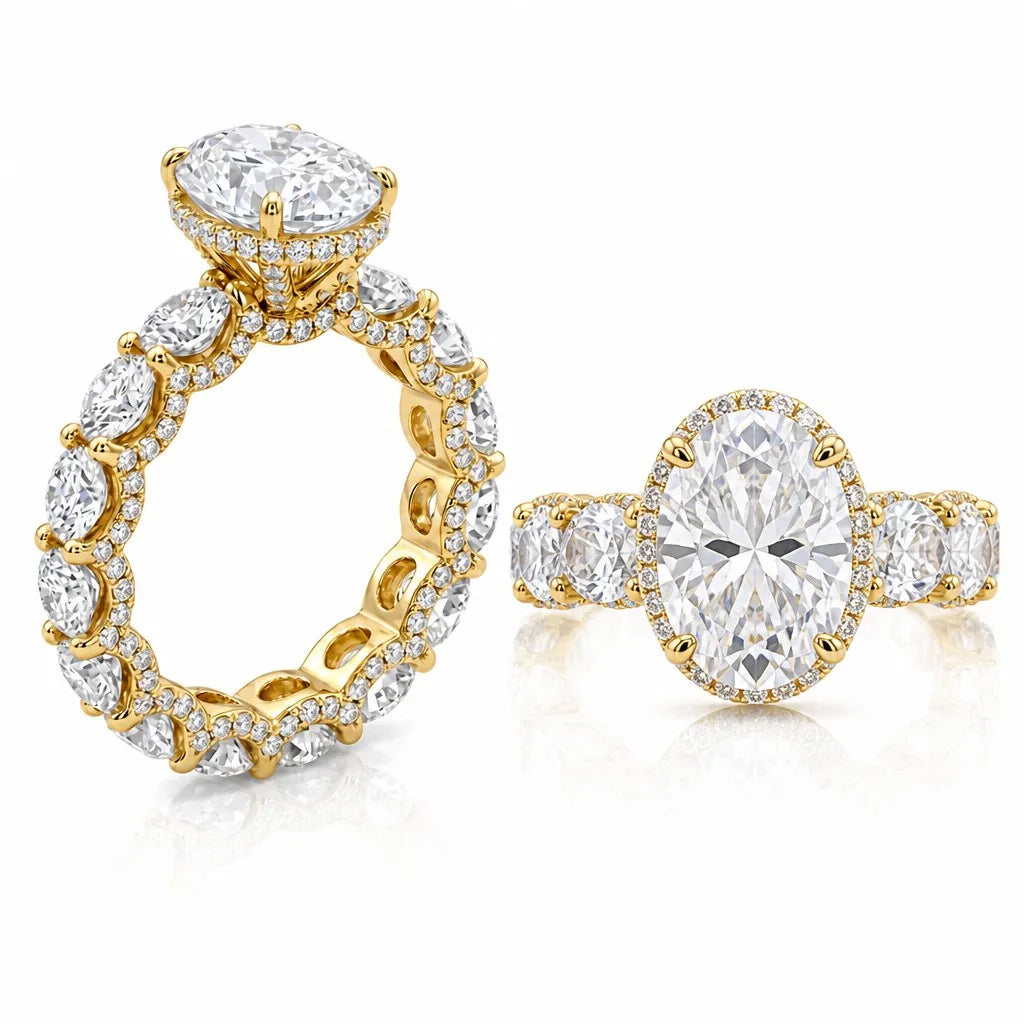 1CT Oval CVD Diamond Ring Main