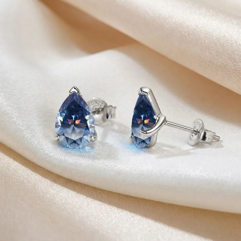 MEETMAY Colorful Pear Moissanite - Silvery SKU
