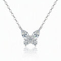 MEETMAY | Butterfly-Cut Moissanite Pendant Necklace – S925 Sterling Silver 14K Gold Plated, D-Color