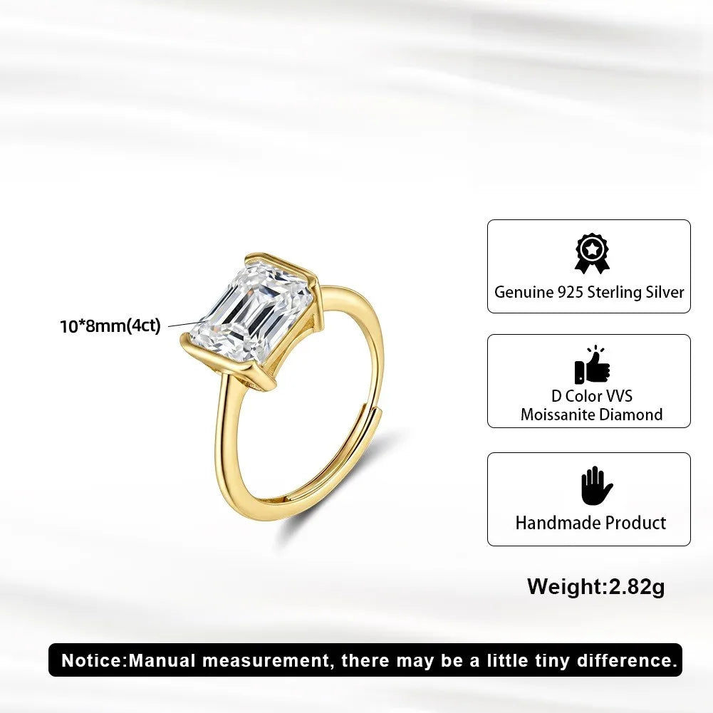 Radiant Moissanite Ring 4