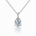 MEETMAY | Pear-Cut Moissanite Pendant Necklace – S925 Sterling Silver 18K Gold Plated, D-Color
