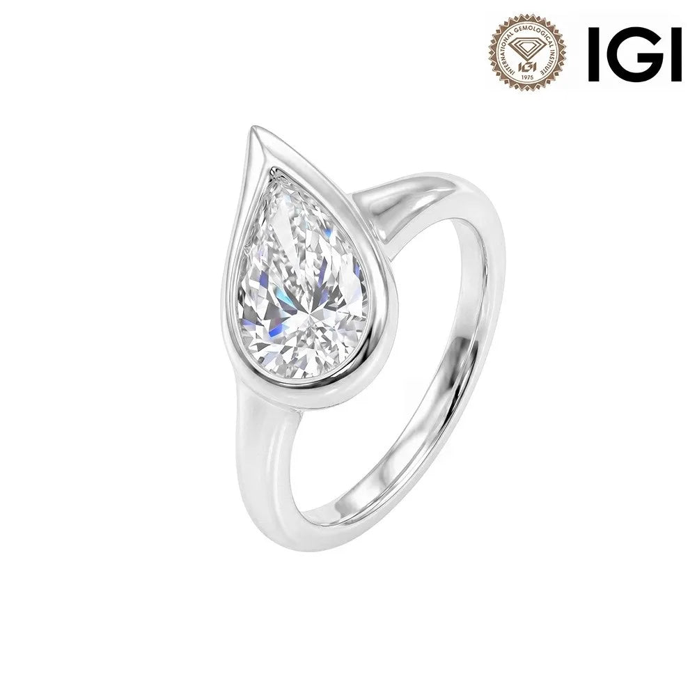 CVD Pear 1CT Diamond Ring 3