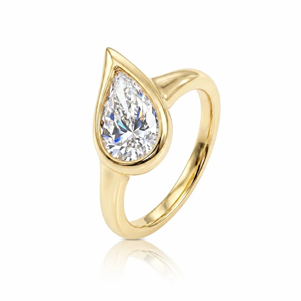 CVD Pear Cut 1CT Diamond Ring Main Image