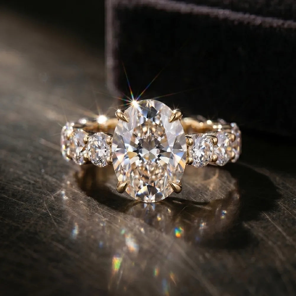 1CT Oval CVD Diamond Ring 5