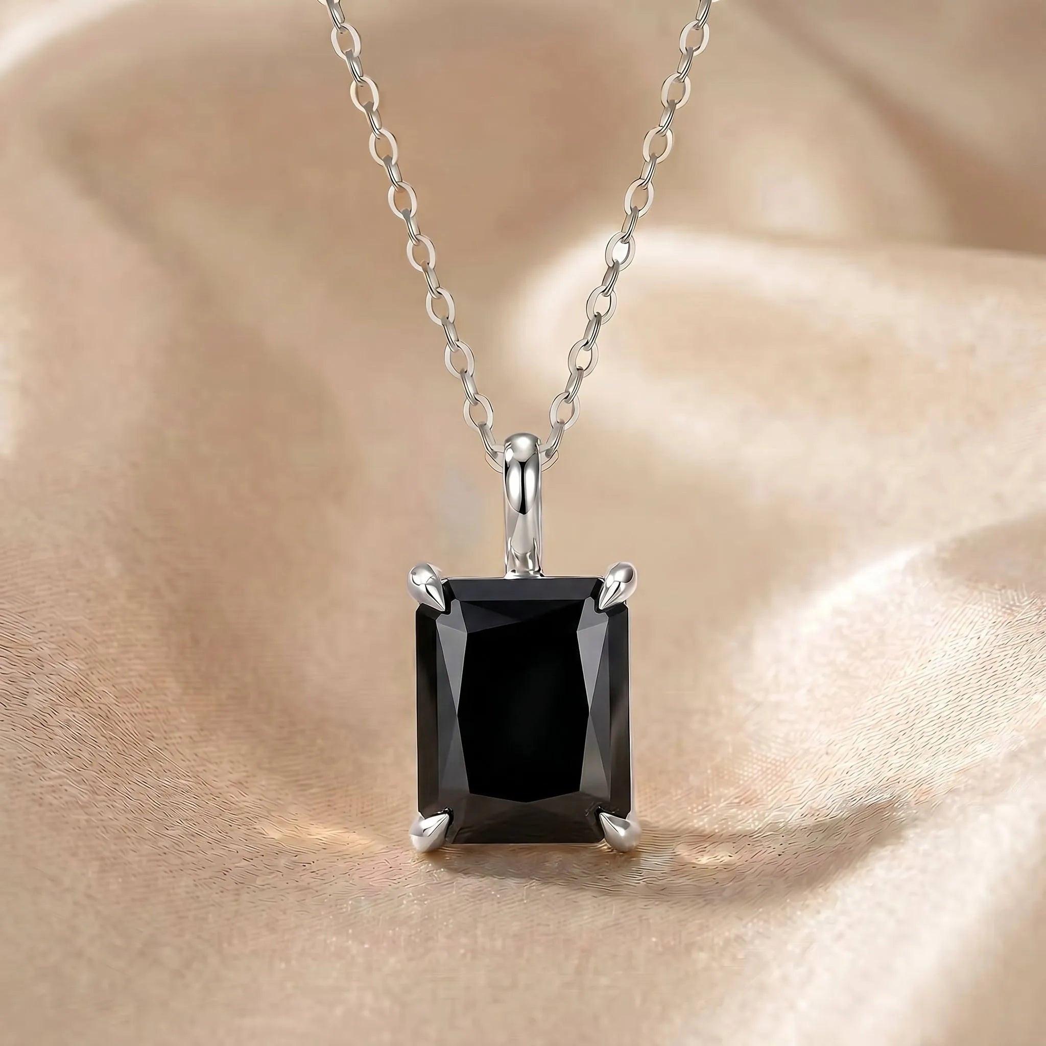 MEETMAY | Colorful Radiant-Cut Moissanite Pendant Necklace – S925 Sterling Silver 18K Gold Plated, GRA Certified