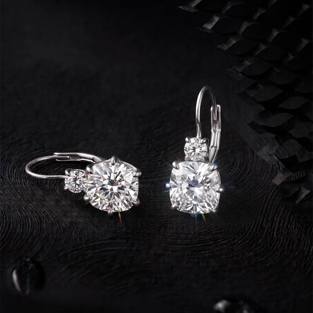 MEETMAY | Drop Hook Moissanite Earrings – S925 Sterling Silver 14K Gold Plated, D-Color