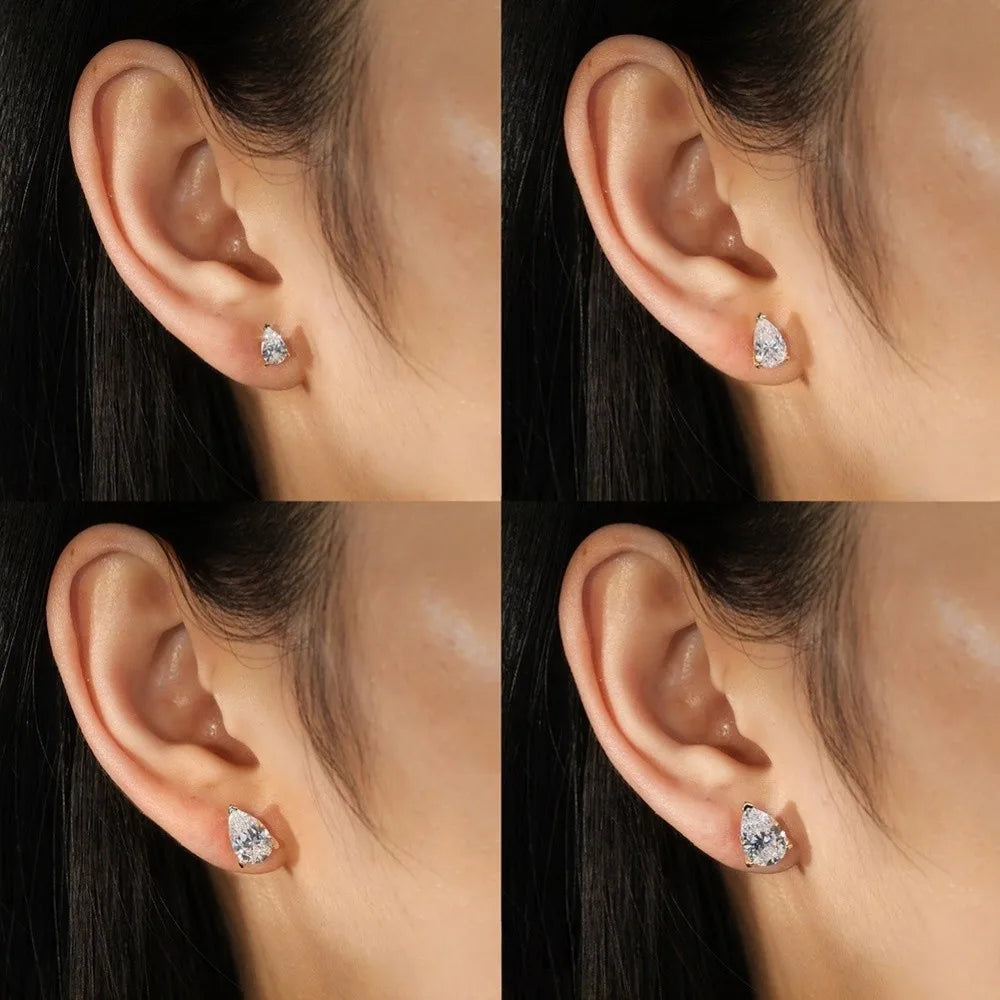 Model wearing earrings