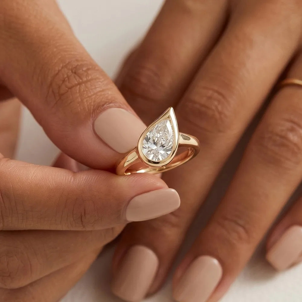 CVD Pear 1CT Diamond Ring 2