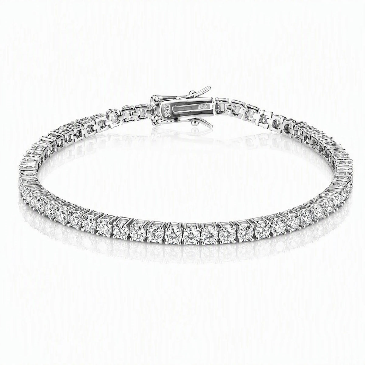 D Color Moissanite Tennis Bracelet 925 Sterling Silver - White Background