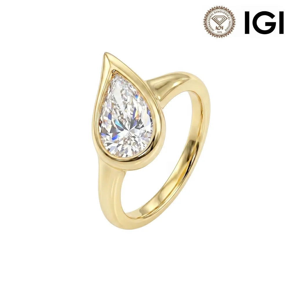 CVD Pear 1CT Diamond Ring 1