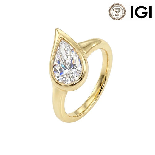 CVD Pear 1CT Diamond Ring 1