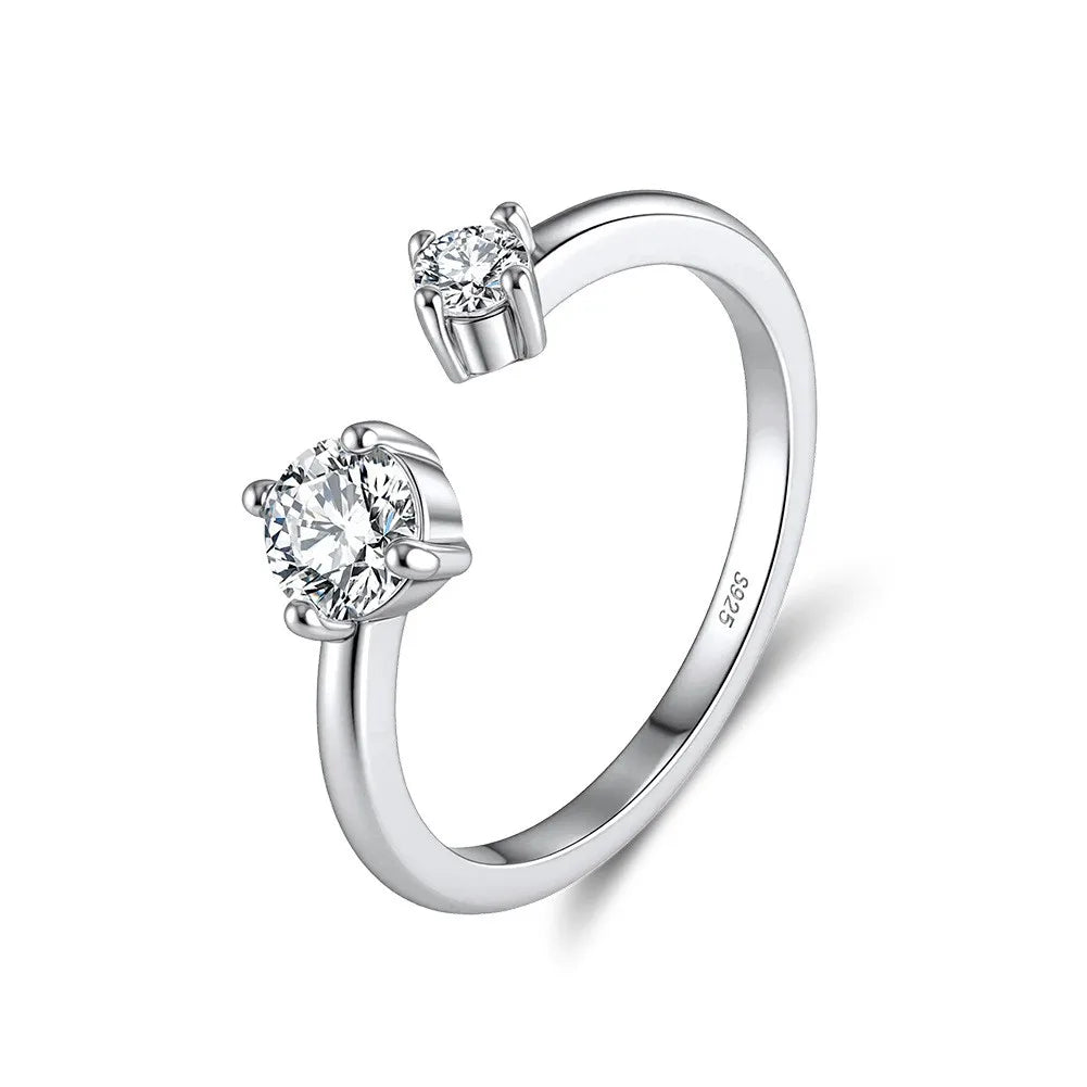 Two-Stone Moissanite Open Ring 4