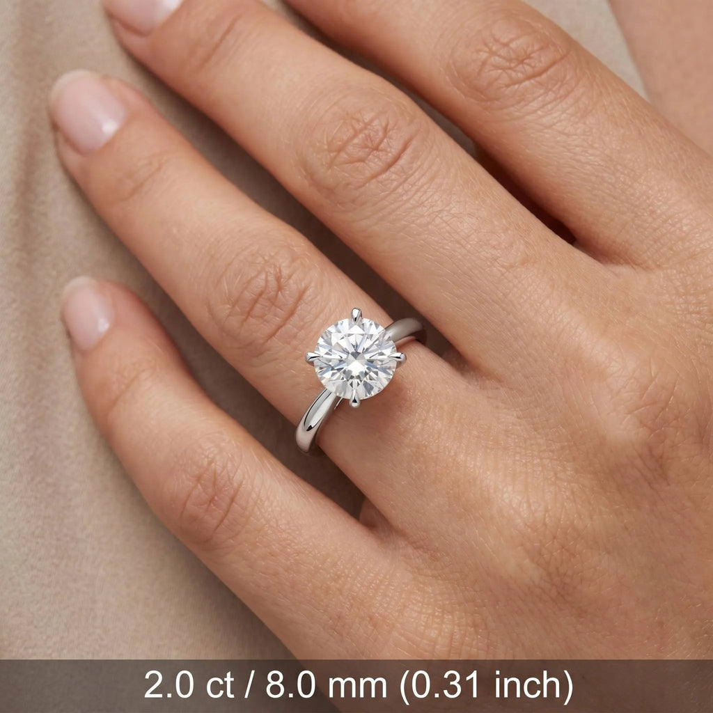 MEETMAY | Round-Cut Moissanite Adjustable Ring – S925 Sterling Silver 18K Gold Plated, D-Color