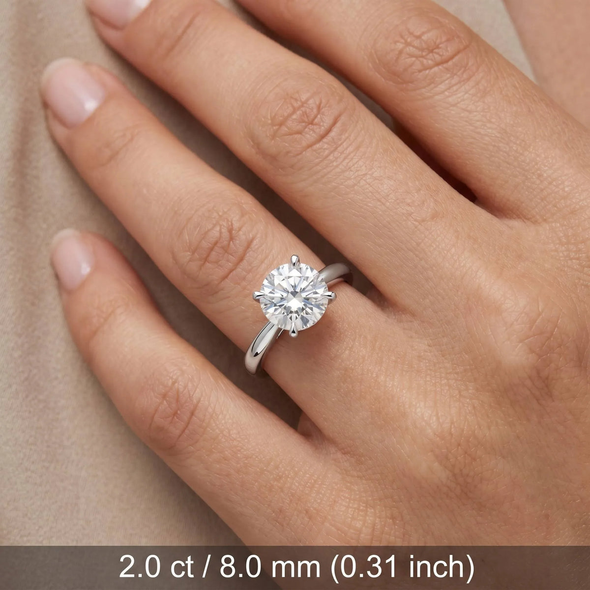 MEETMAY | Round-Cut Moissanite Adjustable Ring – S925 Sterling Silver 18K Gold Plated, D-Color