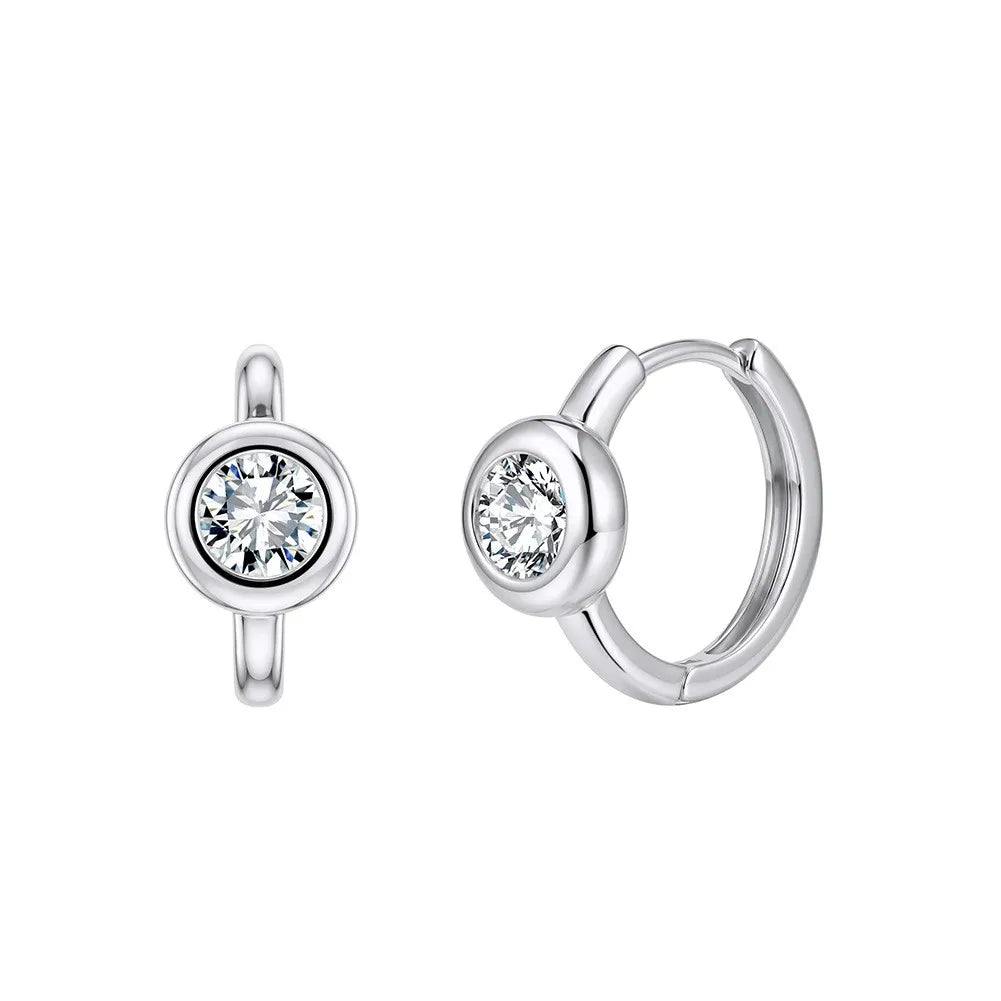 Huggie Hoop Earrings Silver