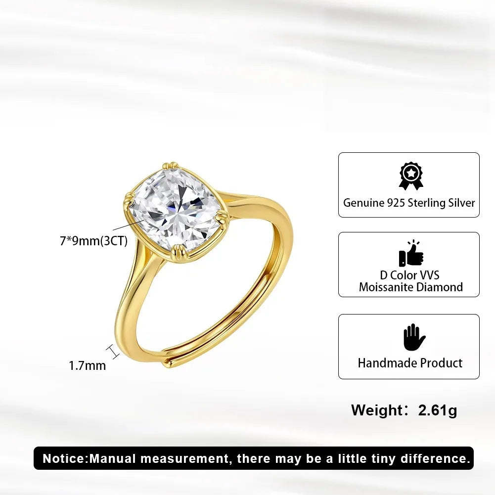 Cushion Moissanite Ring 2