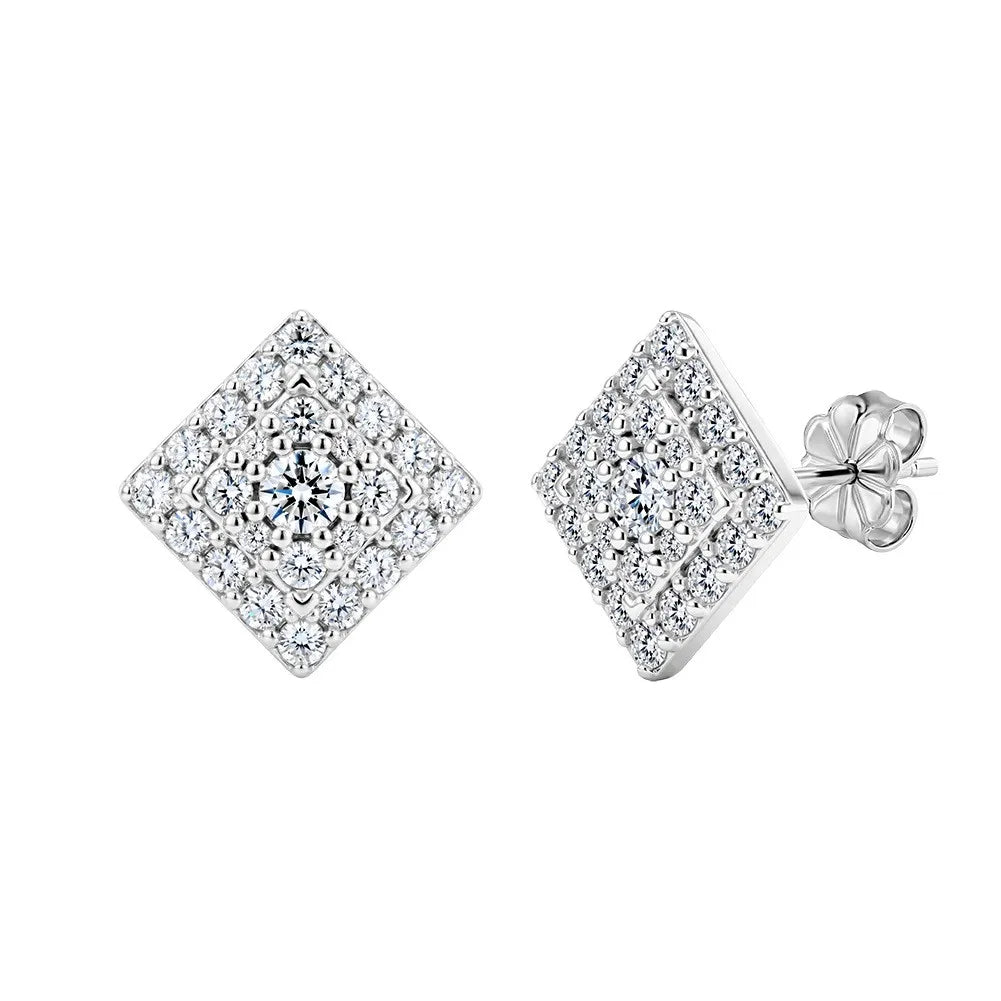 Lozenge Moissanite Earrings 1