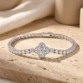 MEETMAY | Clover Moissanite Bracelet – S925 Sterling Silver 14K Gold Plated, D-Color