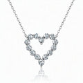 MEETMAY | Heart-Cut Moissanite Pendant Necklace – S925 Sterling Silver 14K Gold Plated, D-Color