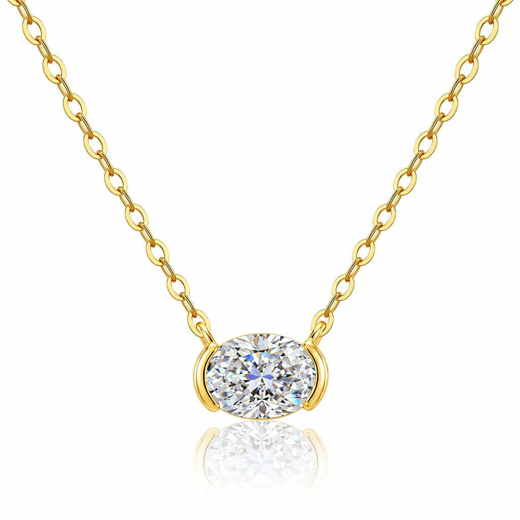 Oval Moissanite Necklace Main