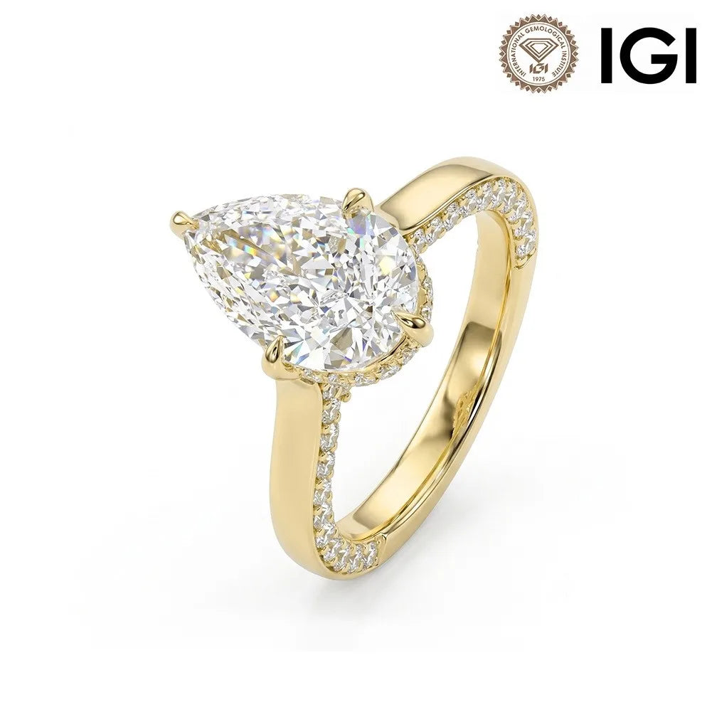 2CT CVD Pear Ring 4