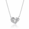 MEETMAY | Double Pear-Cut Moissanite Pendant Necklace – S925 Sterling Silver 14K Gold Plated, D-Color