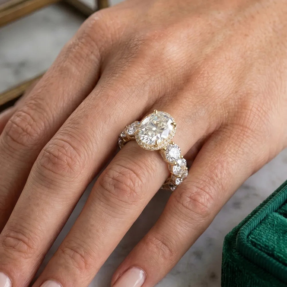 1CT Oval CVD Diamond Ring 4