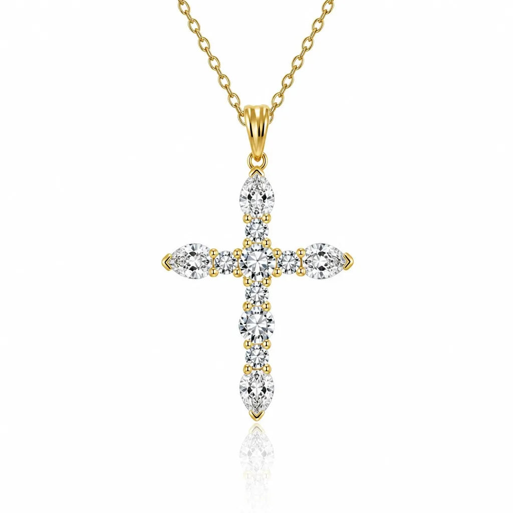 Moissanite Cross Pendant Main