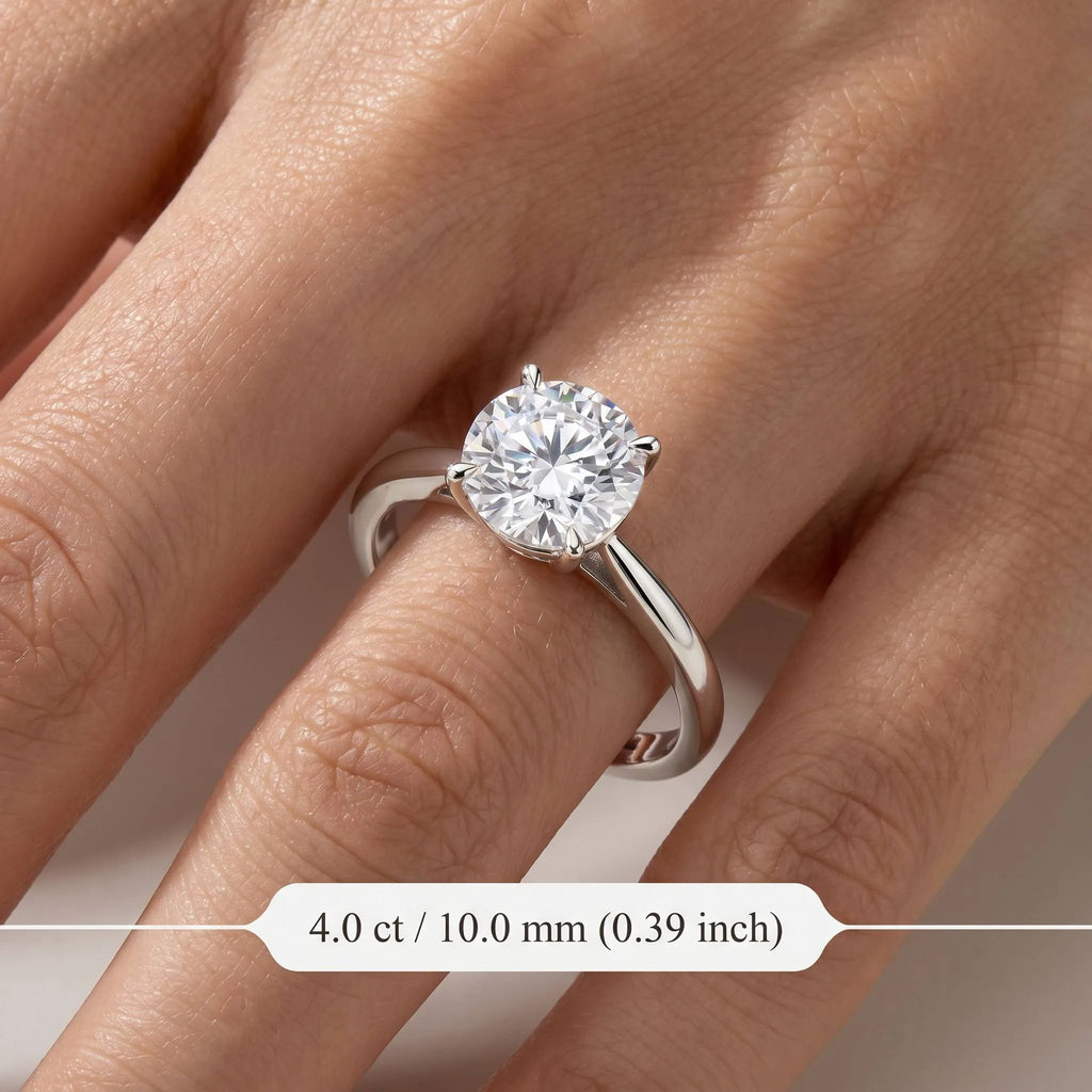 MEETMAY | Round-Cut Moissanite Adjustable Ring – S925 Sterling Silver 18K Gold Plated, D-Color