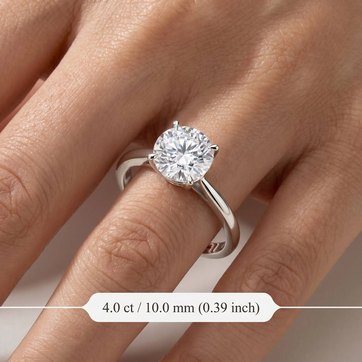 MEETMAY | Round-Cut Moissanite Adjustable Ring – S925 Sterling Silver 18K Gold Plated, D-Color