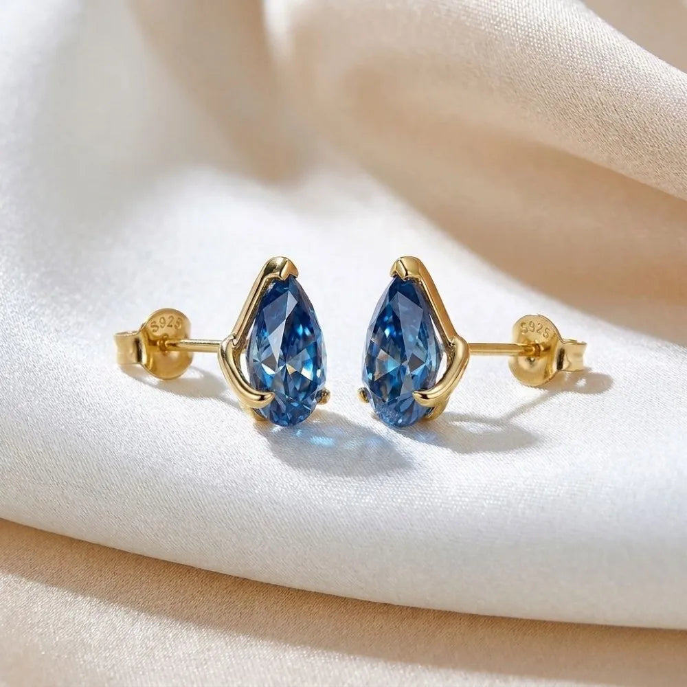 MEETMAY Colorful Pear Moissanite - Golden SKU