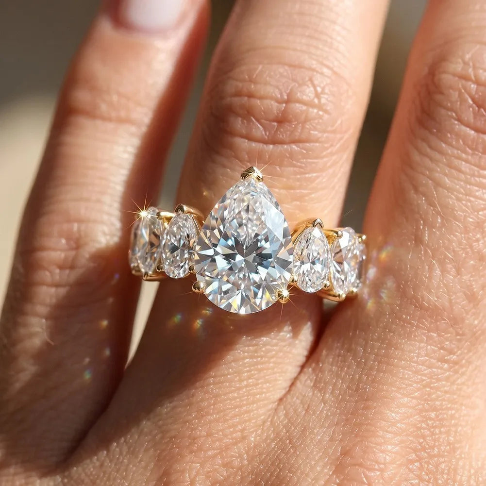 CVD Pear Diamond Ring 1