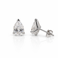 MEETMAY | Pear-Cut Moissanite Stud Earrings – S925 Sterling Silver 18K Gold Plated, GRA Certified, Hypoallergenic