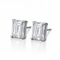 MEETMAY | Emerald-Cut Moissanite Stud Earrings – S925 Sterling Silver, GRA Certified